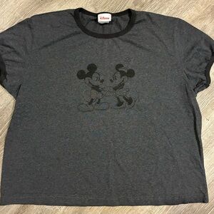 Disney Mickey Minnie Mouse Tee XXL Juniors Gray Graphic T-Shirt